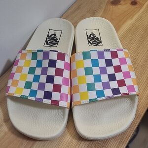 Vans Kids' Colorful Checkered Slide Sandals